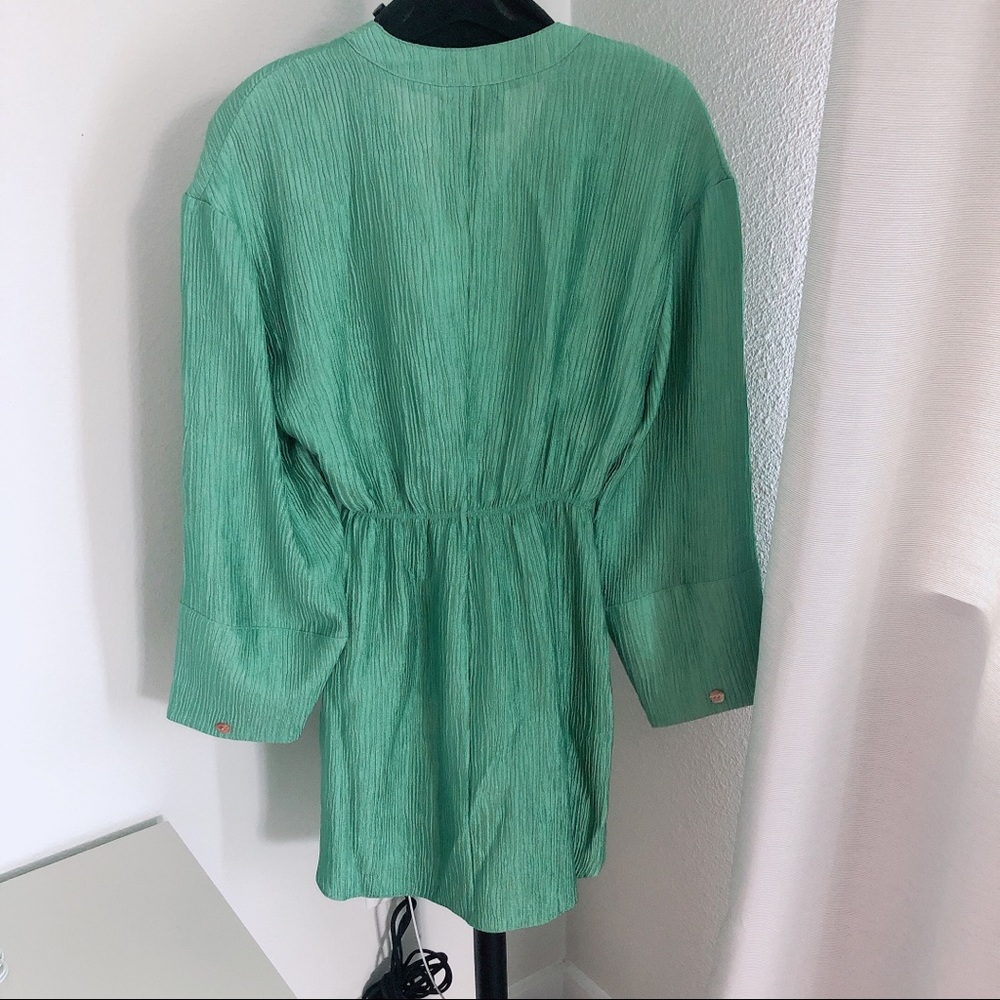 NWT Nanushka Pleated twist-front dress green - Picture 9 of 13